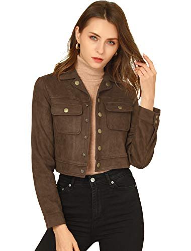 Faux Suede Crop Jacket